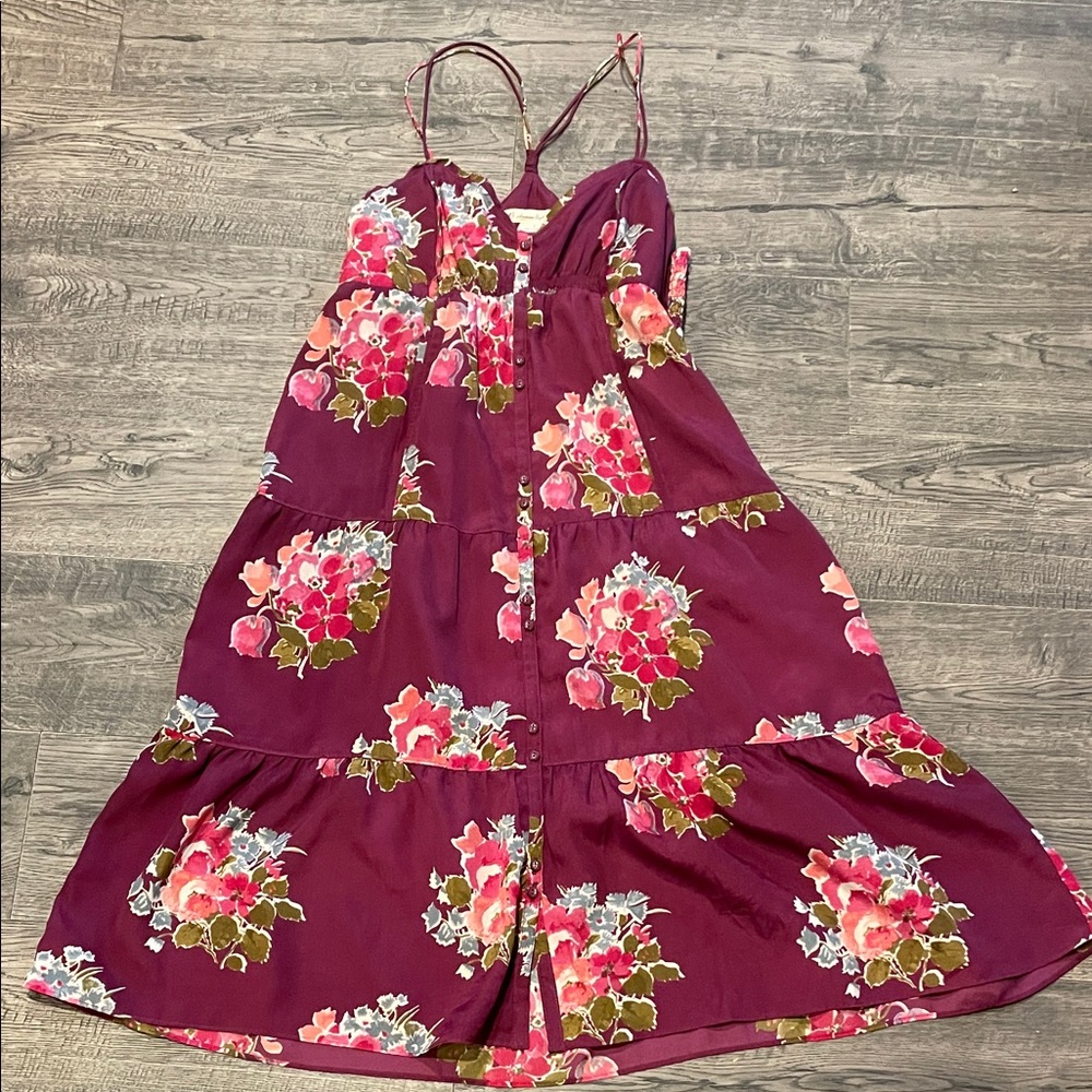 American Eagle Outfitters Burgundy Floral Dress